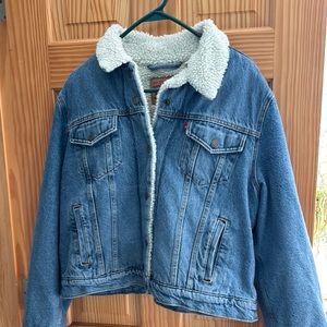 Levi's Blue Denim Sherpa Jacket